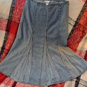 The Territory Ahead Rhythm & Blue Paneled Denim Maxi Skirt Size 10